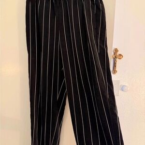 Ann Taylor Black and White Pinstripe Trousers
